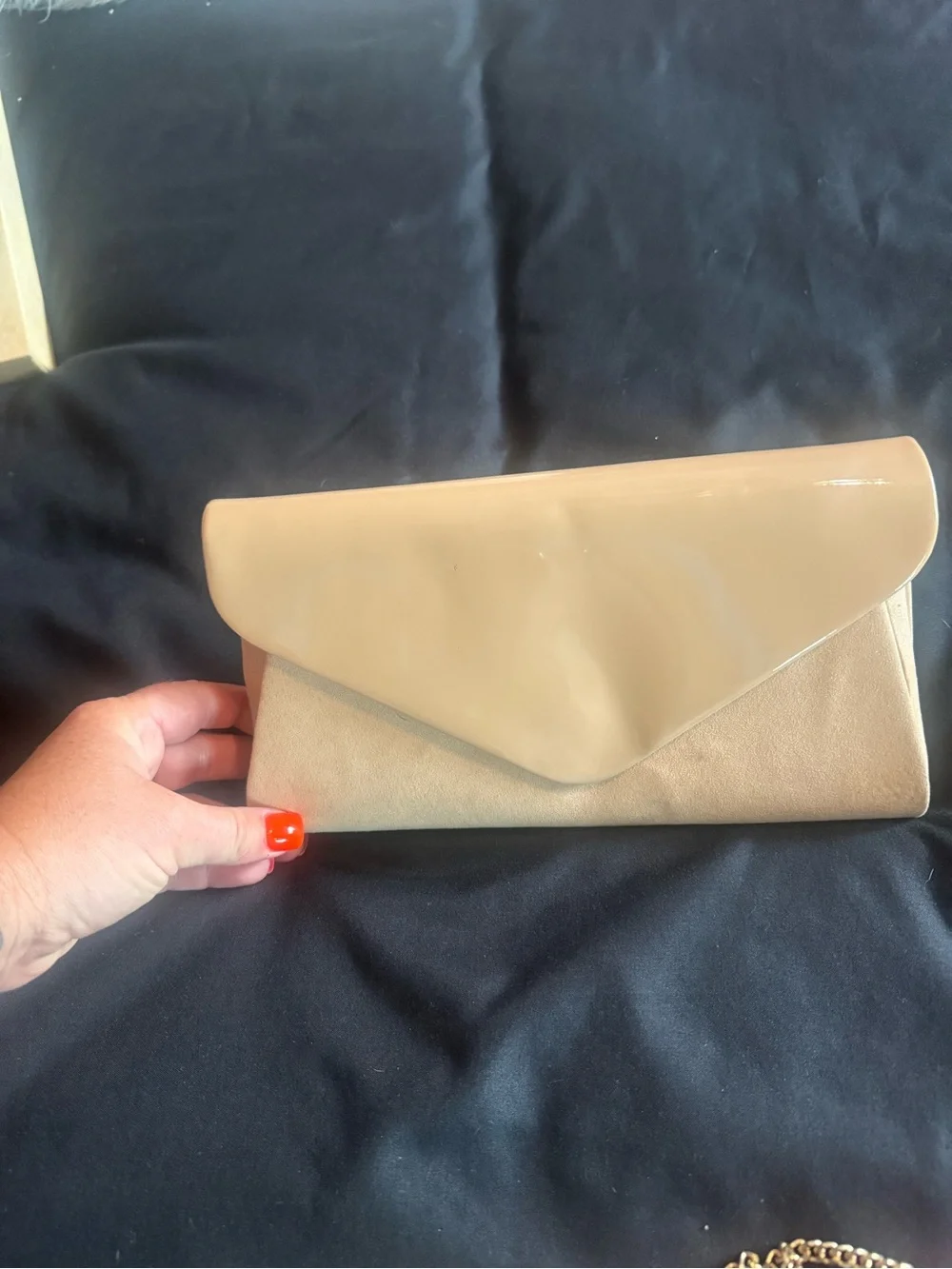 Beige Envelope Clutch Bag - Neutral Women's Evening Bag